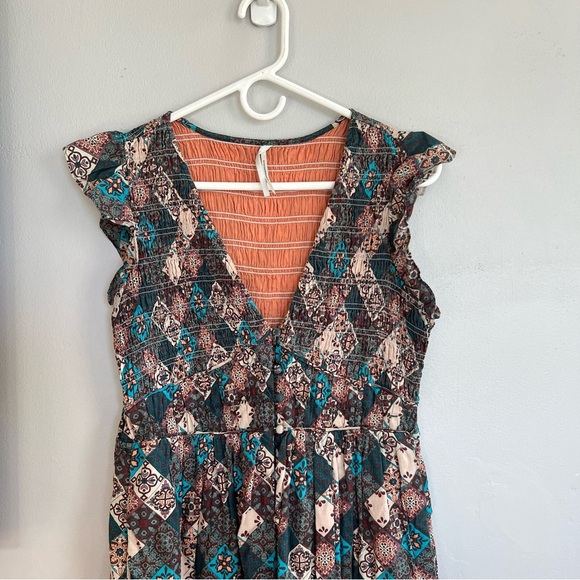 Anthropologie Peregrine Midi Dress Smocked Patterned S - Picture 5 of 10